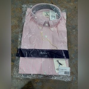 Gant by Michael Bastion Red Striped Shirt Sz M NWT